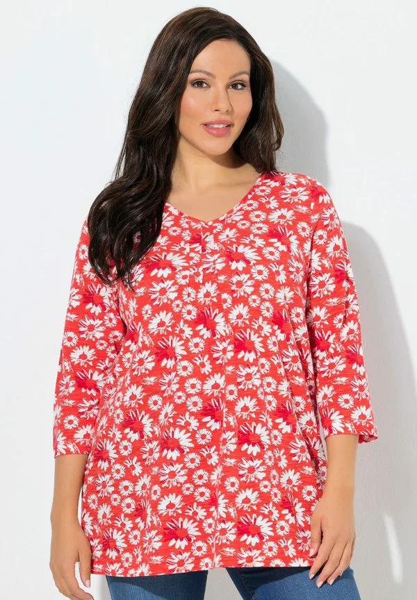 

Футболка с длинными рукавами daisy Ulla Popken, Coral, Розовый, Футболка с длинными рукавами daisy Ulla Popken, Coral