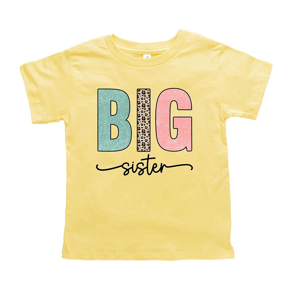 

Футболка с короткими рукавами и рисунком для малышей Big Sister Leopard The Juniper Shop, желтый