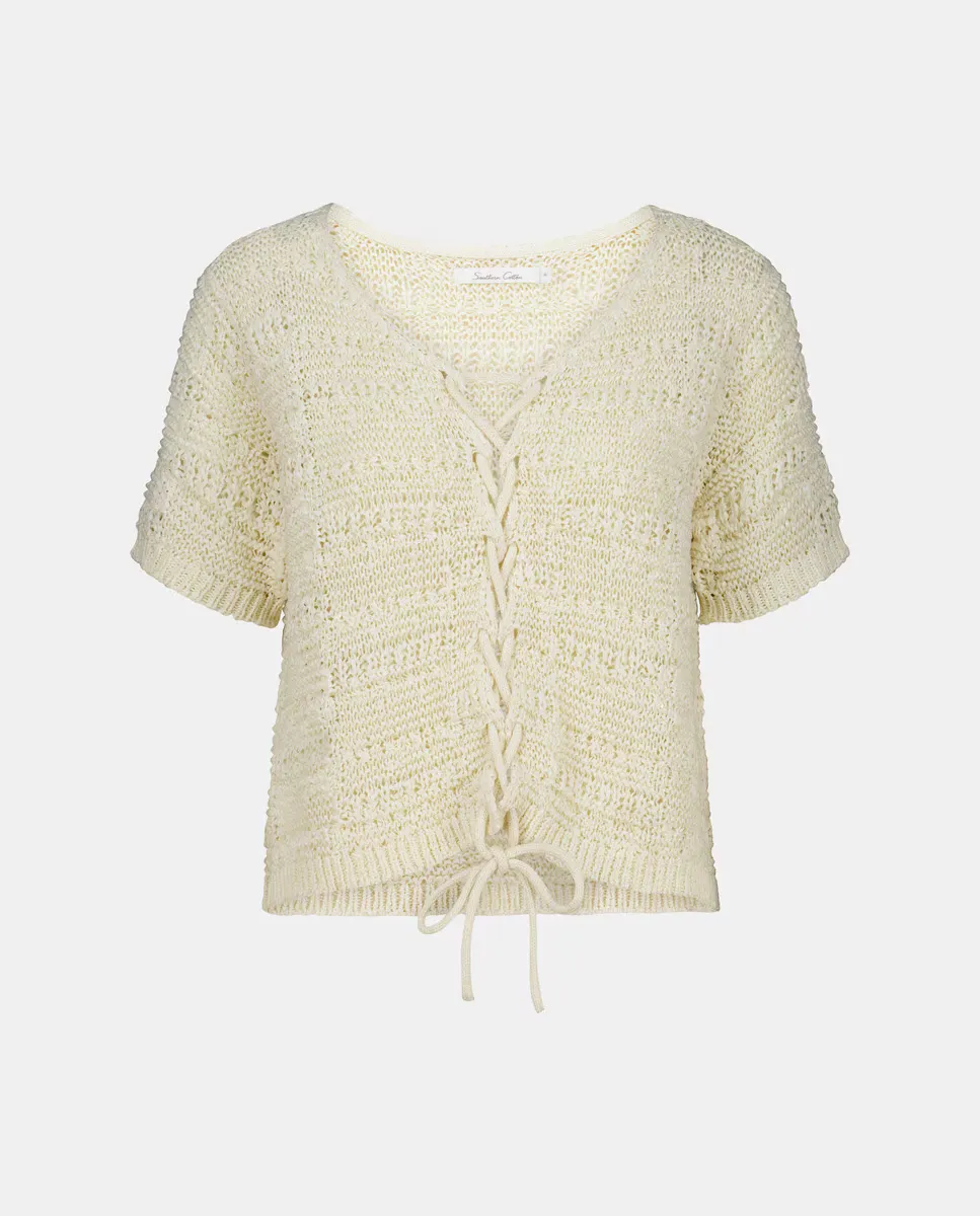 

Женский свитер с короткими рукавами Southern Cotton, цвет 120 Crudo