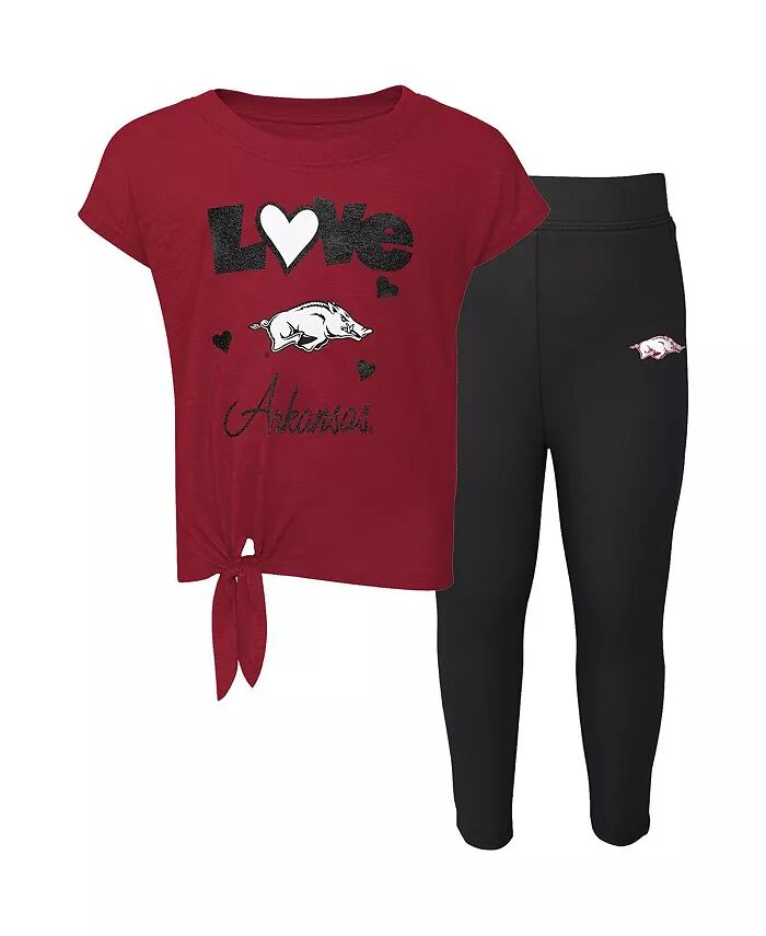 

Комплект футболки и леггинсов для девочек-малышей «Arkansas Razorbacks Forever Love Team» черного цвета Outerstuff