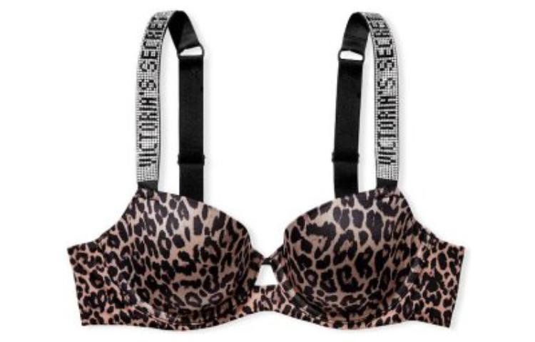 

Женский бюстгальтер Victoria's Secret, черный с леопардовым принтом