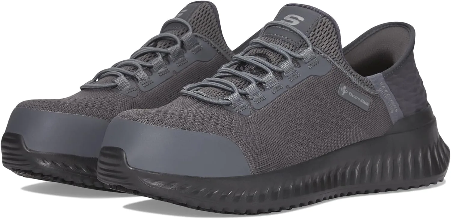 Skechers Мужские рабочие слипоны: Tilido - Troxin ESD Composite Toe Bungee Slip-on Work Shoes for MenSicherheitsschuh, темно-серый