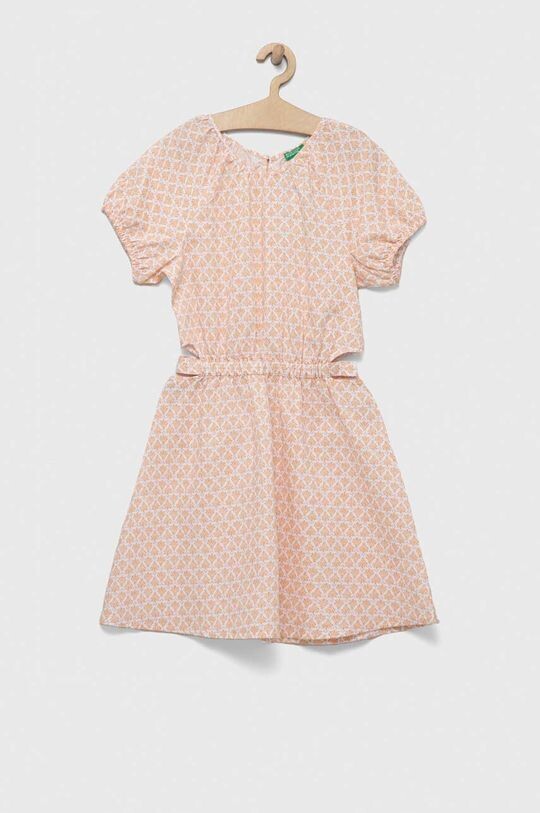 

Детское льняное платье United Colors of Benetton, оранжевый