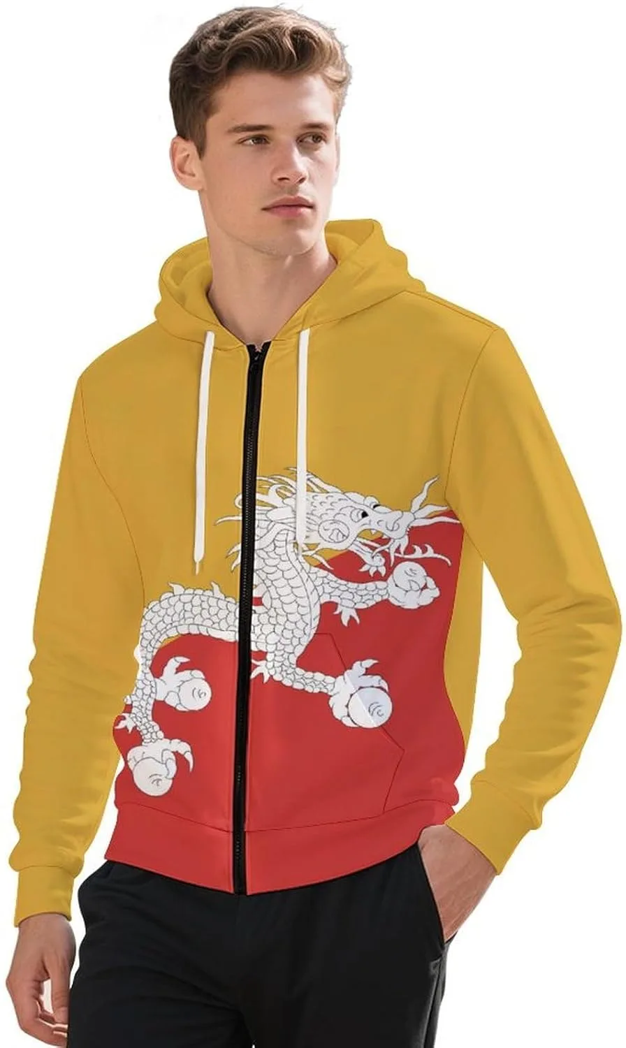 

Толстовка с капюшоном Zakqeik Albania Flag, мужская, на молнии