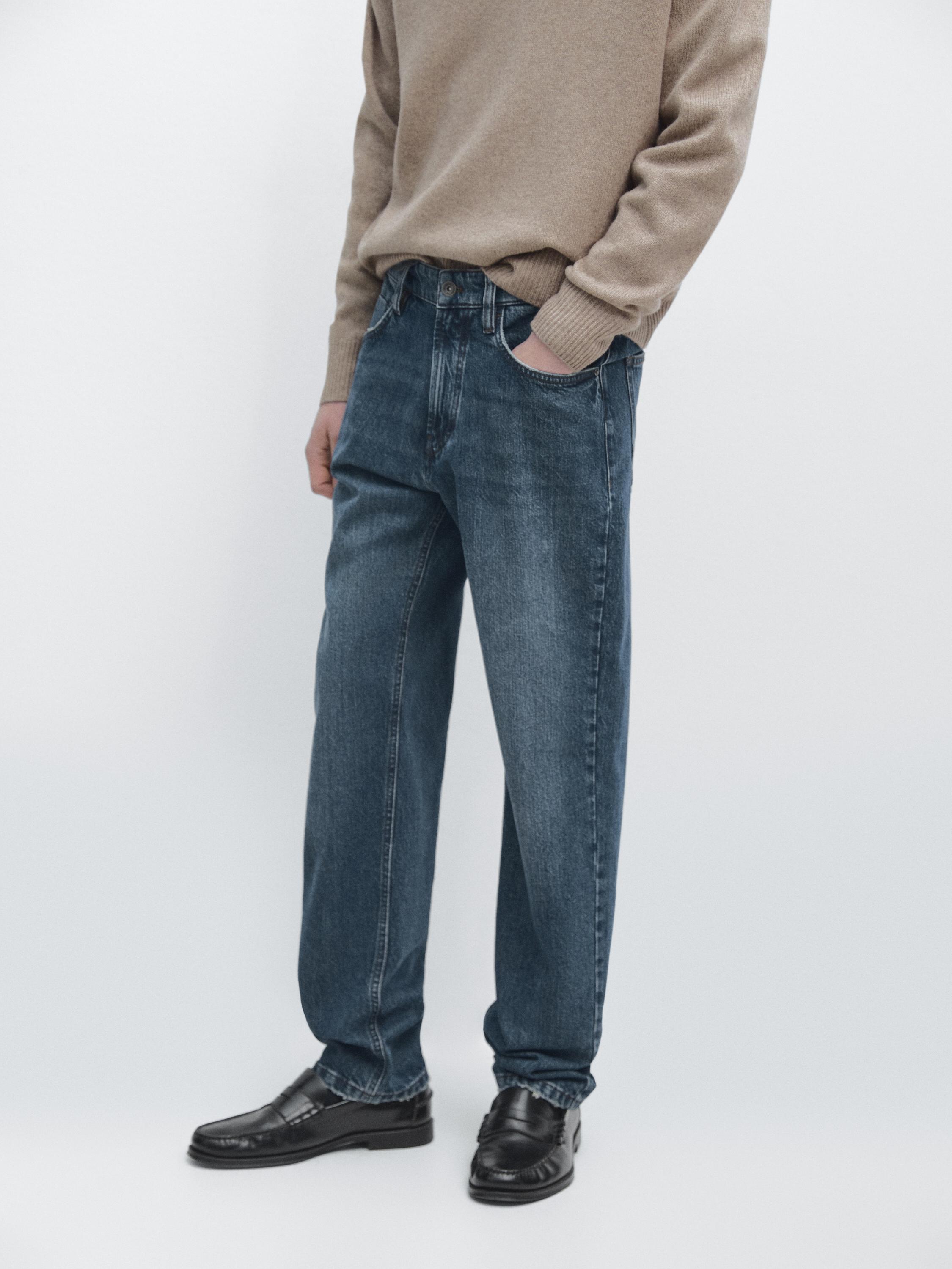 Джинсы зауженного к низу кроя Massimo Dutti, dark blue — фото 3