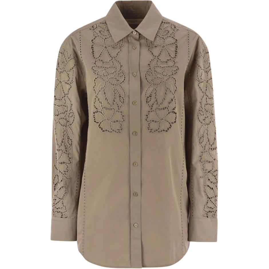 

Weekend Max Mara Elmi вышитая поплиновая рубашка WEEKEND MaxMara, коричневый