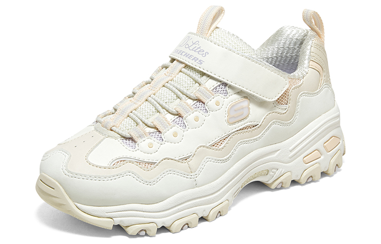 Детские повседневные кроссовки Skechers с амортизацией и износостойкостью, низкие, натуральный/разноцветный — фото 3