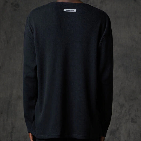 Футболка fw20 thermal long sleeve logo tee 'black' Fear Of God Essentials, черный — фото 4