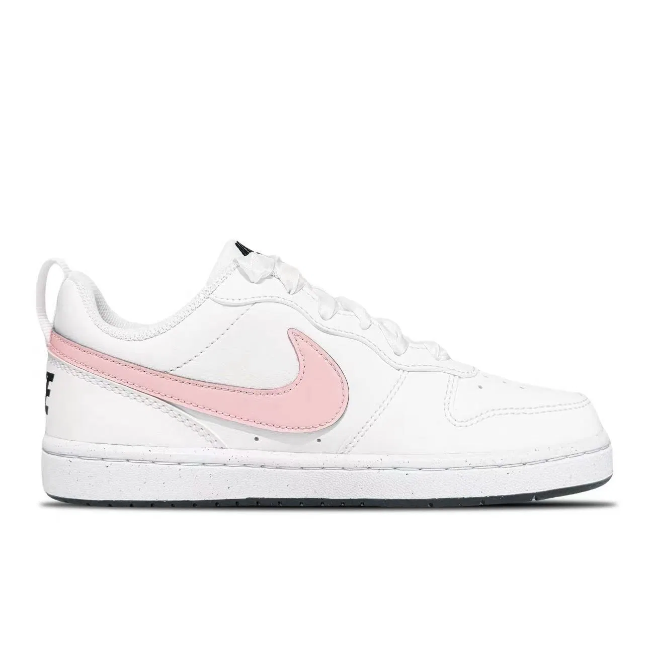 Кроссовки для скейтбординга Court Borough Synthetic Leather Low top Kids', белый розовый, подростковые Nike, White Pink — фото 3