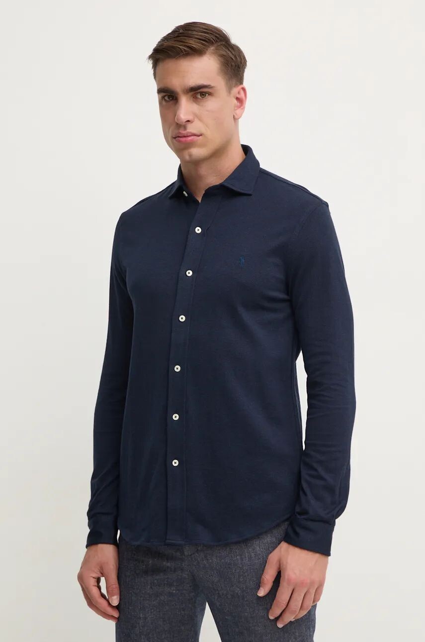 

Хлопковая рубашка Polo Ralph Lauren, темно-синий