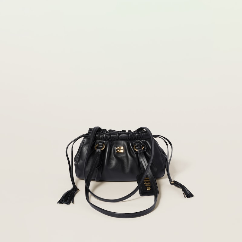 

Мини-Сумка Joie из кожи наппа Miu Miu, черный