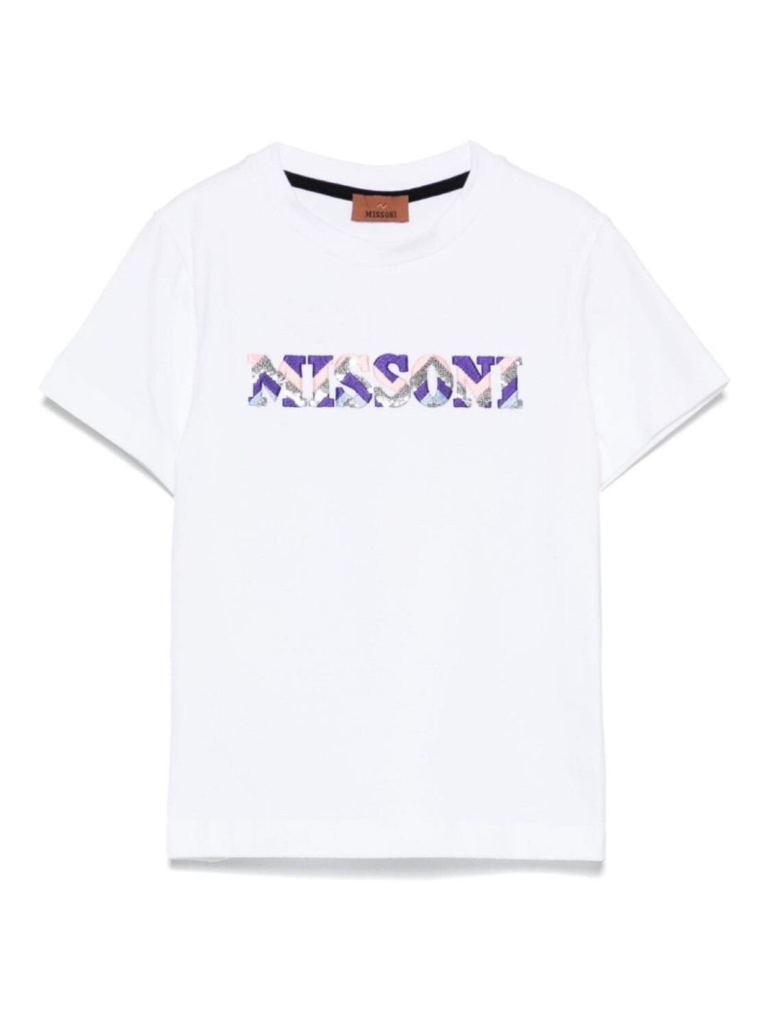 

Missoni Kids футболка с вышитым логотипом, белый