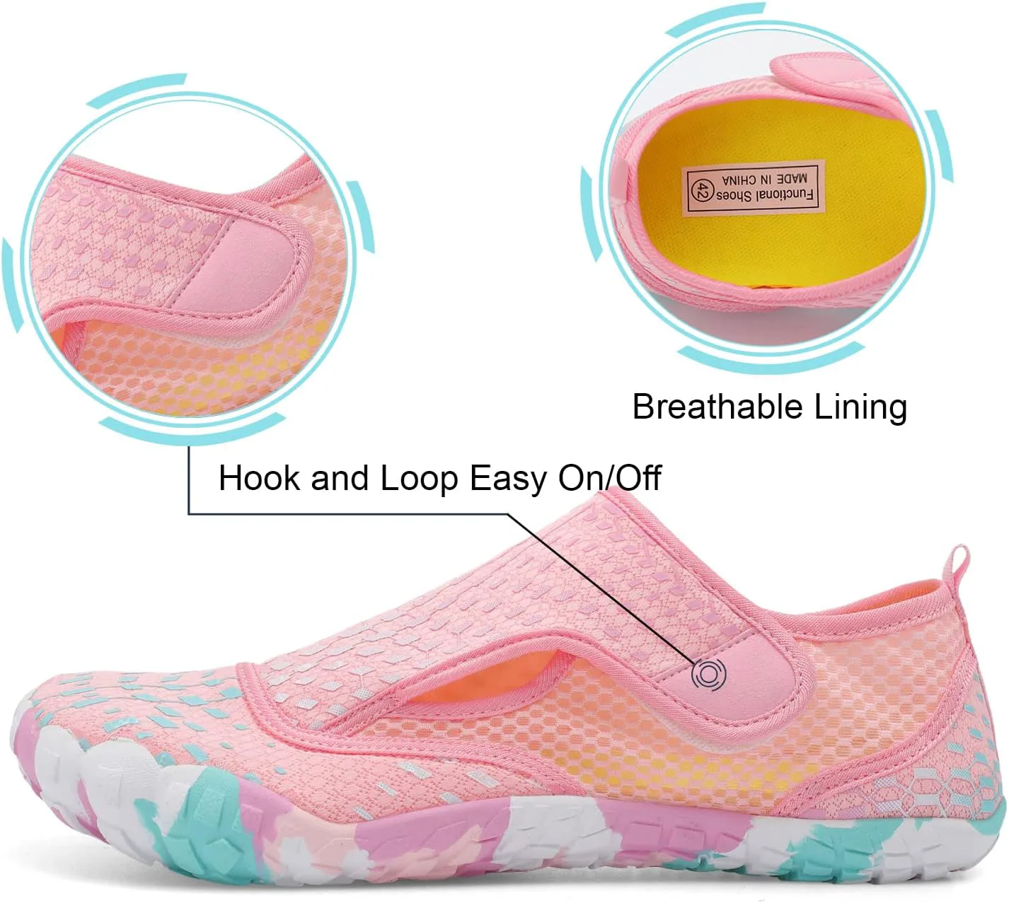 

Водные кроссовки Centipede Demon для женщин и мужчин, быстро сохнущие, для босоногой носки, для пляжа, хайкинга, дайвинга, лодок, реки и водных видов спорта, розовый