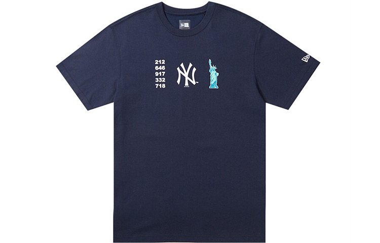 

New Era Футболка унисекс темно-синяя, Синий, New Era Футболка унисекс темно-синяя