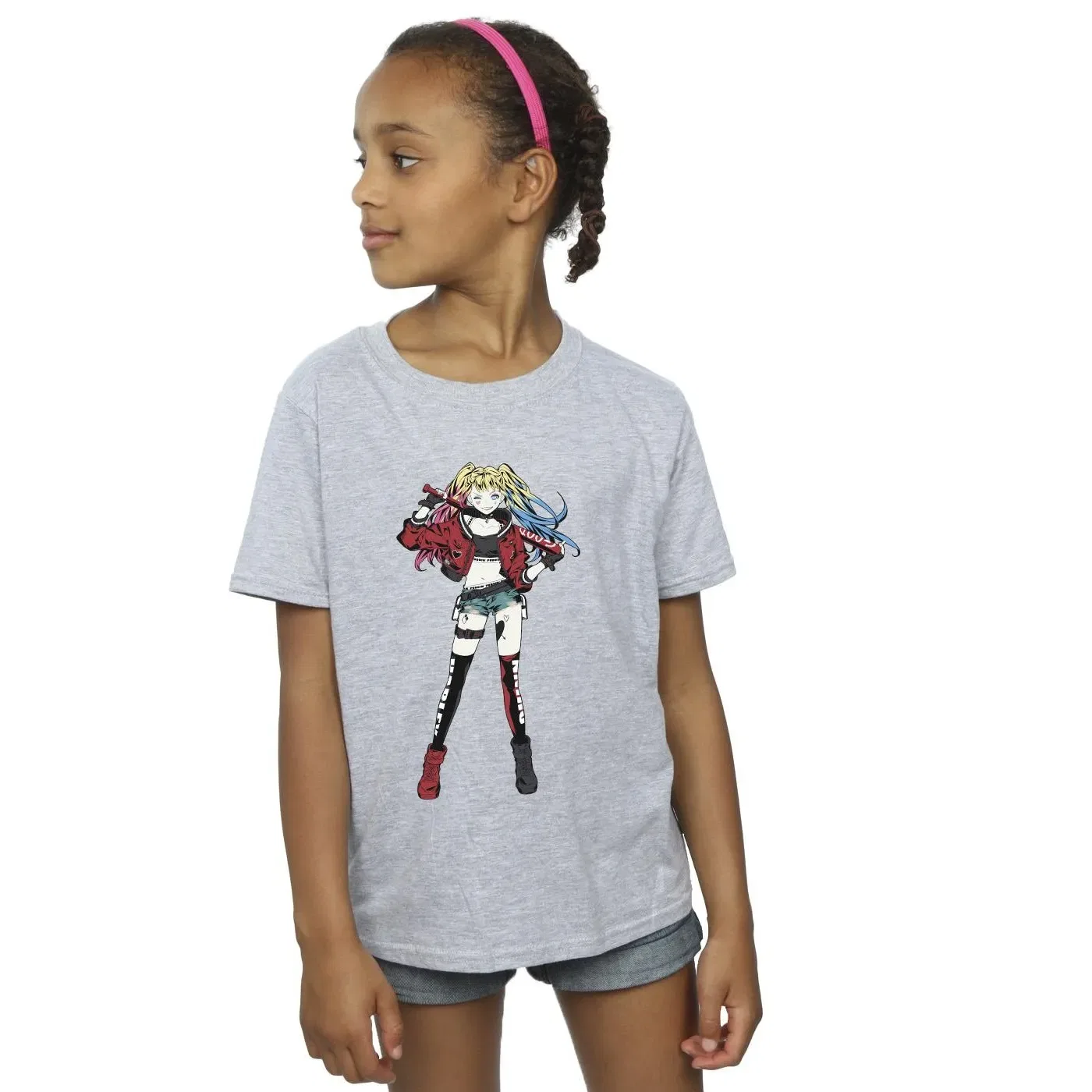 Футболка с принтом Harley Quinn DC Comics, серый
