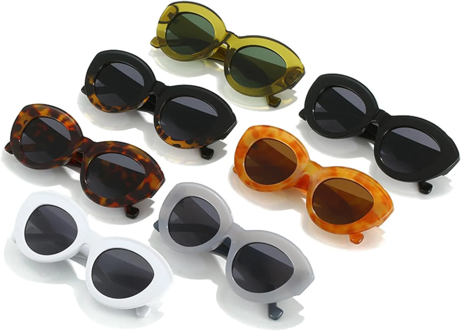 

Солнцезащитные очки «кошачий глаз» для женщин, зеленые, ретро, ​​с защитой от УФ-излучения UV400; для мужчин, овальные, роскошные HHZZYVY, Olive Green Green