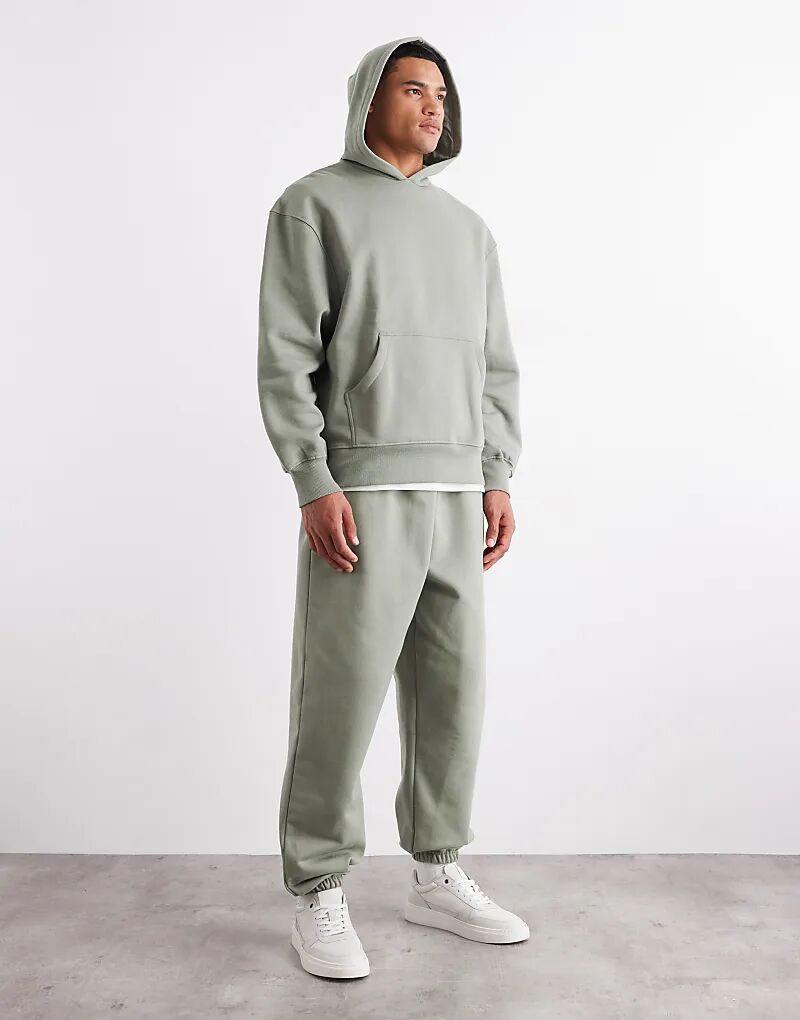 

Премиальные плотные свободные спортивные брюки ASOS DESIGN плотностью 400 г/м² с сушеным шалфеем