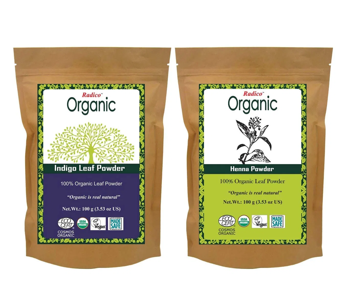 Бесцветная хна в порошке Cassia Obovata от Radico, 2 x 100 г Radico