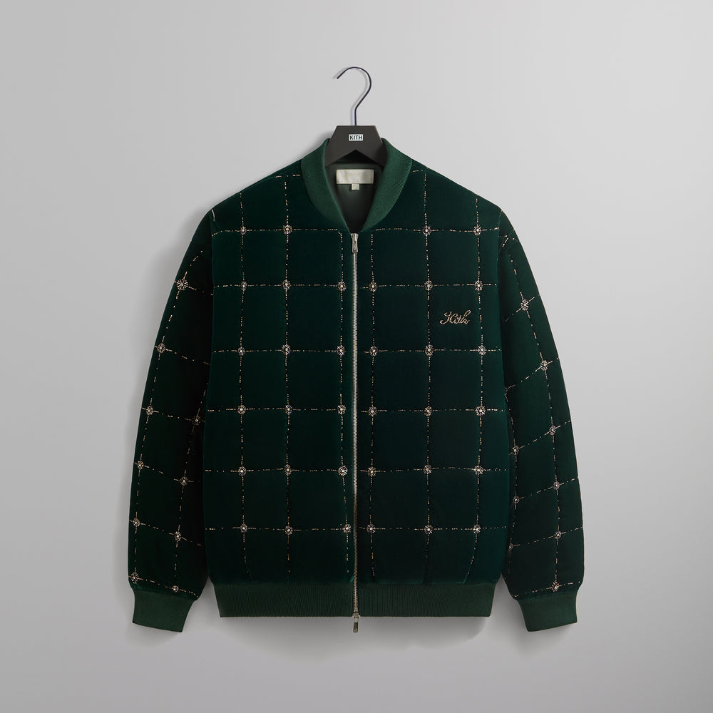 

Куртка Kith Beaded Velvet Clay Bomber Jacket, цвет Stadium