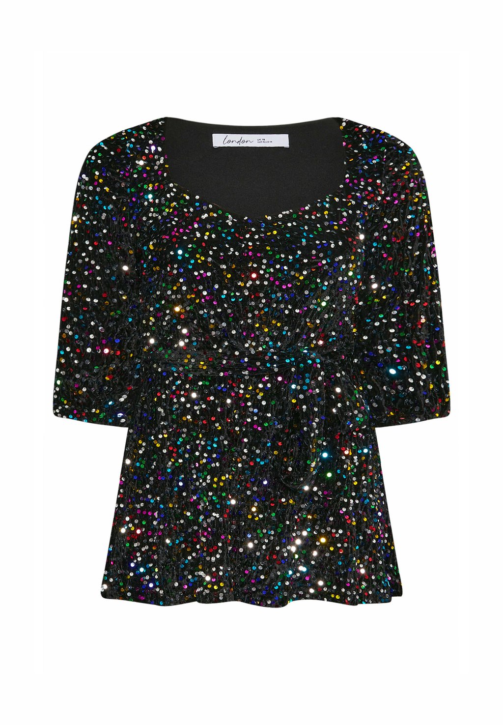 

Блуза SEQUIN Yours Clothing, антрацит