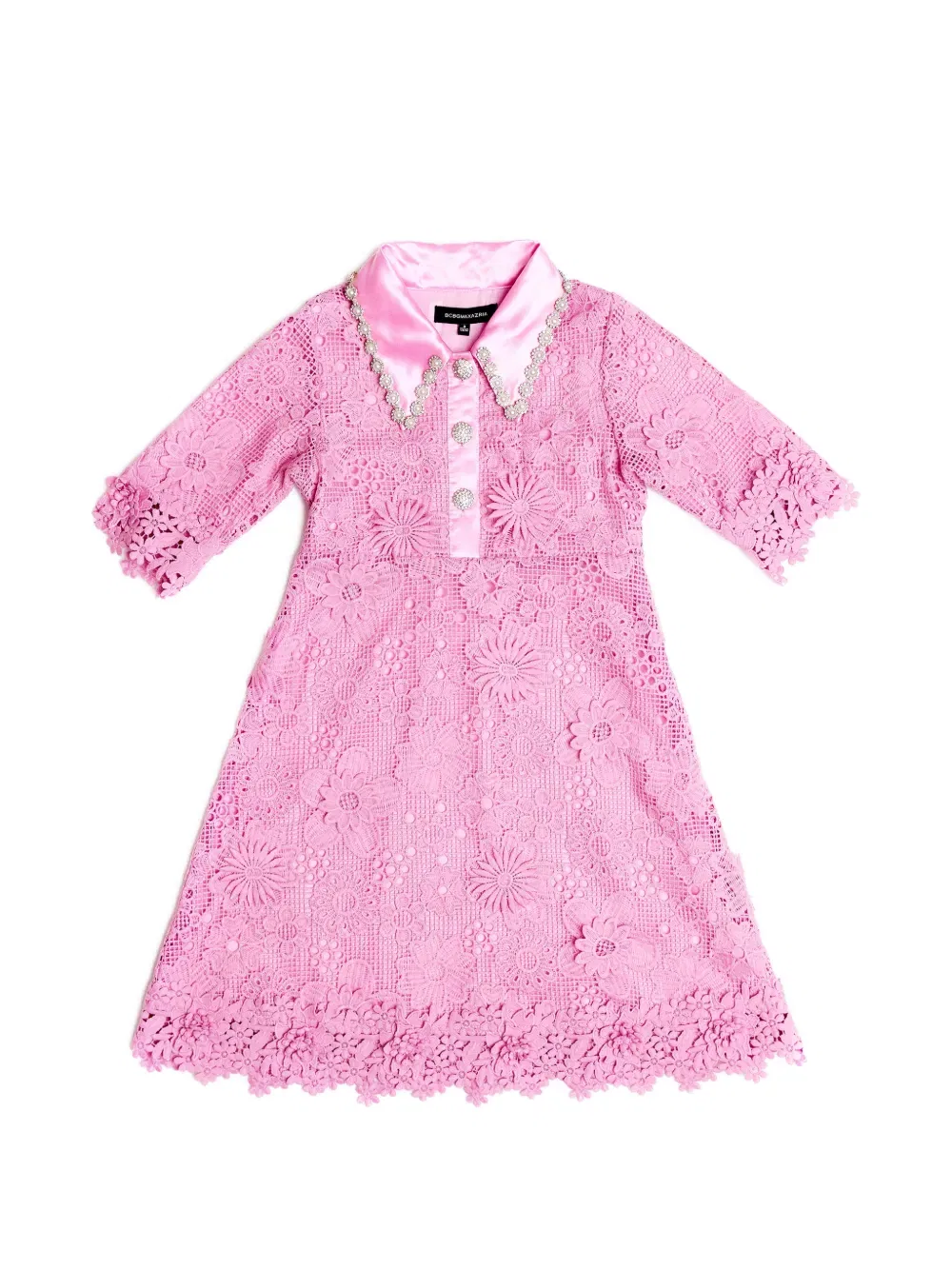 Платье, украшенное кружевом Bcbg Kids, розовый