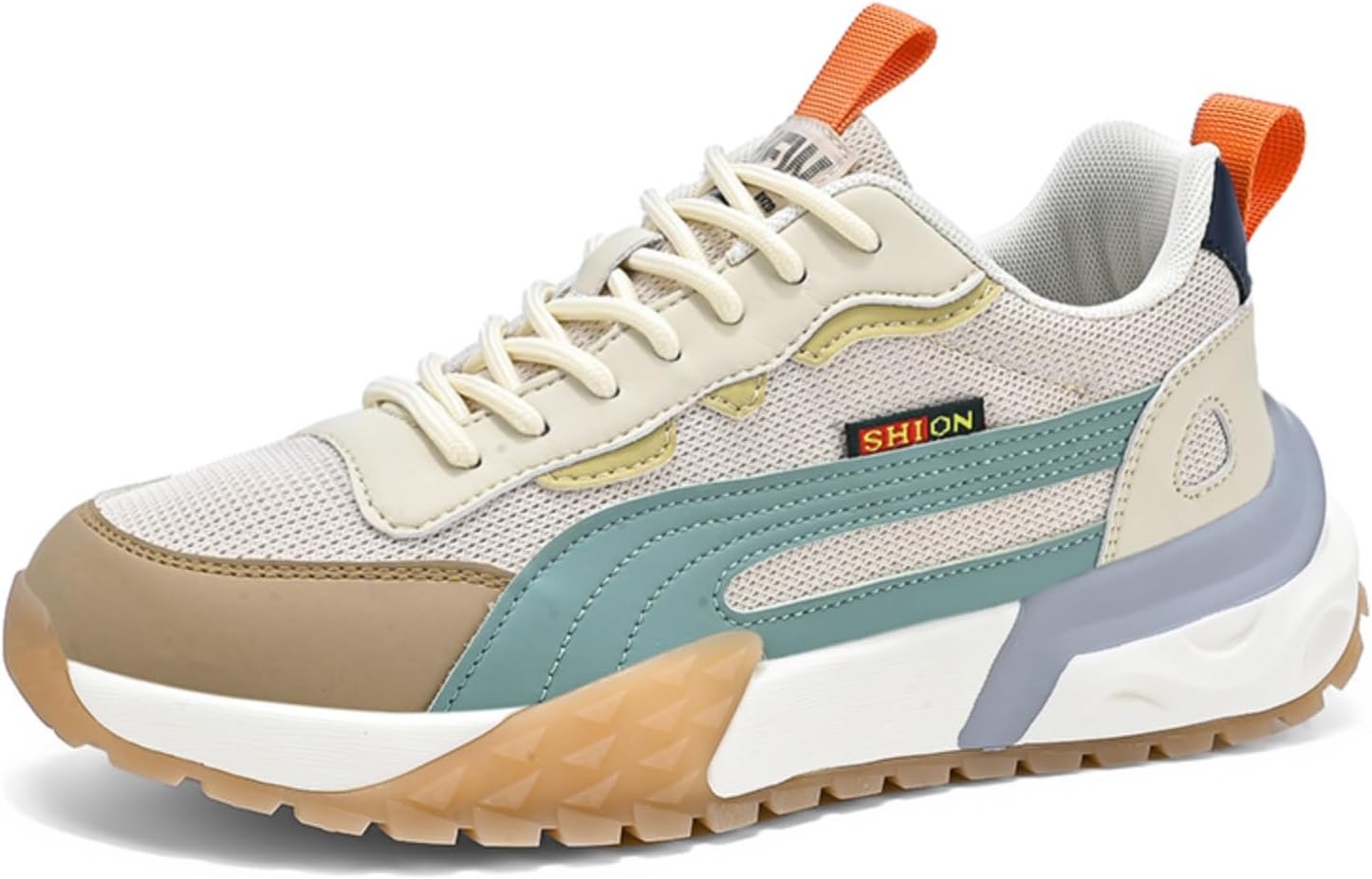 

Мужские модные дышащие кроссовки на шнуровке, стильные повседневные нескользящие обувь, подходящие для бега, прогулок, работы и ежедневного использования Aokisx, бежевый