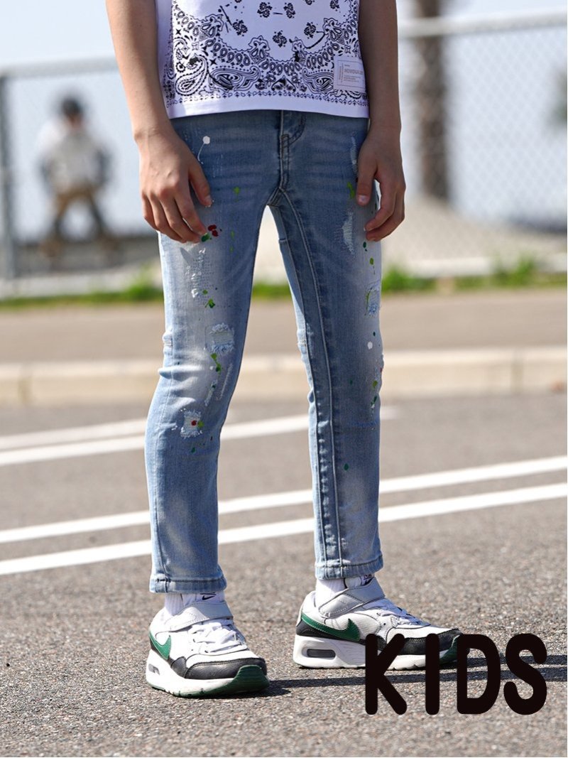 Джинсы Many/C Paint Denim L/PT kids Retro Engine, LIGHTINDIGO