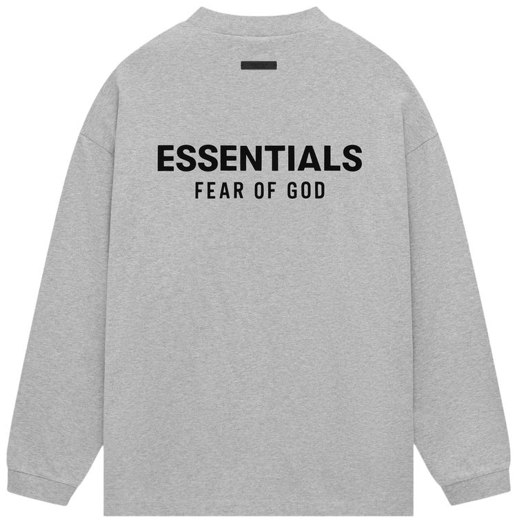 Рубашка Fear of God Essentials Jersey Long-Sleeve Shirt 'Light Heather Grey', серый — фото 2
