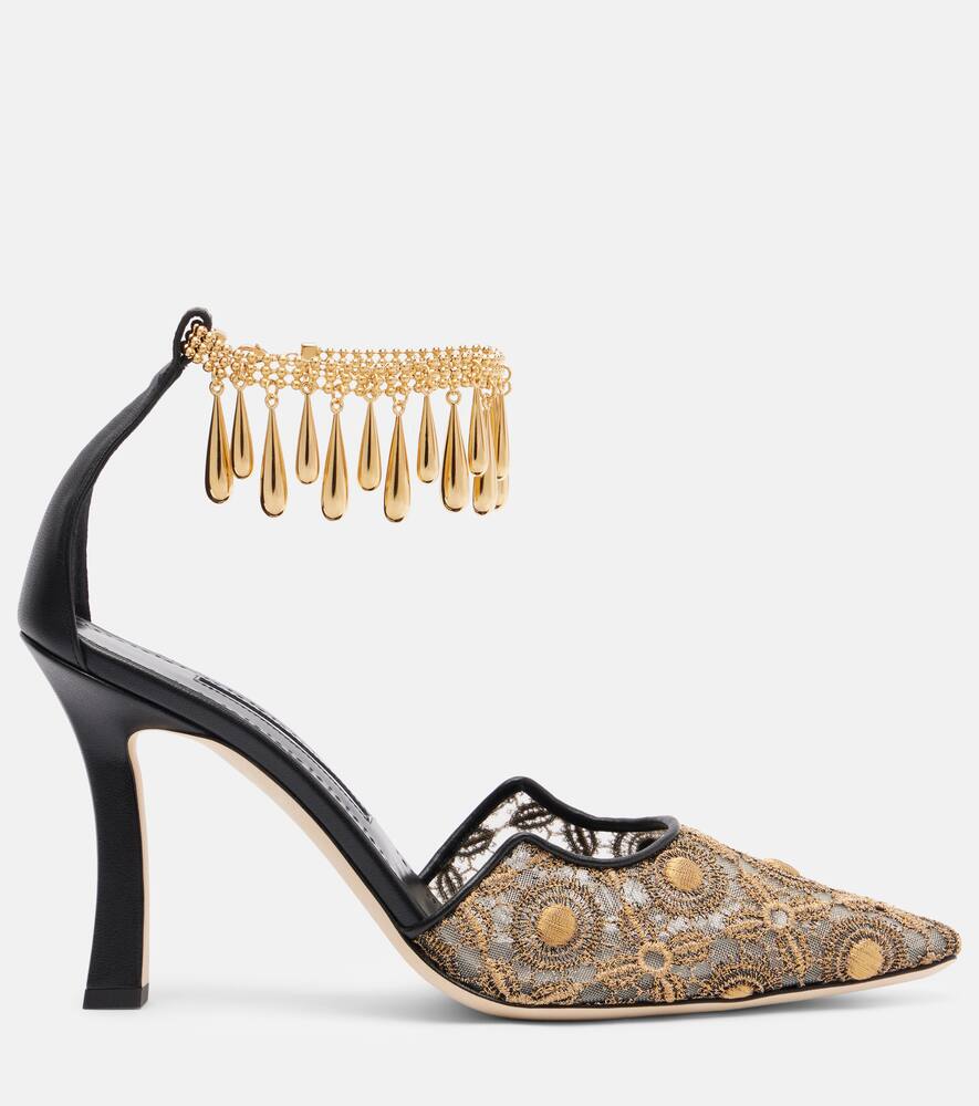 Harnicus 105 туфли-лодочки с кожаной отделкой и шнуровкой Manolo Blahnik, Ywov 977v/Blck 0015 — фото 4