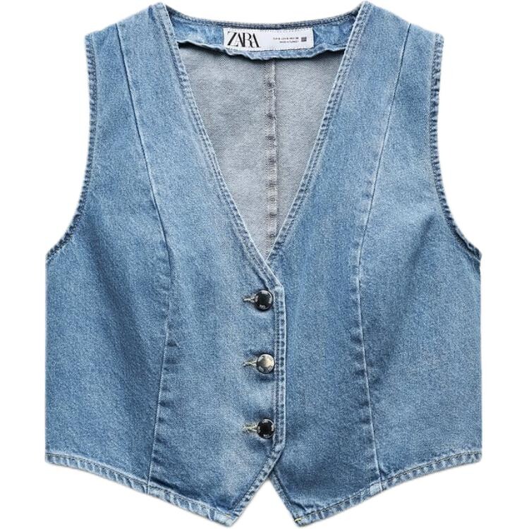

Жилет женский средний синий Zara
