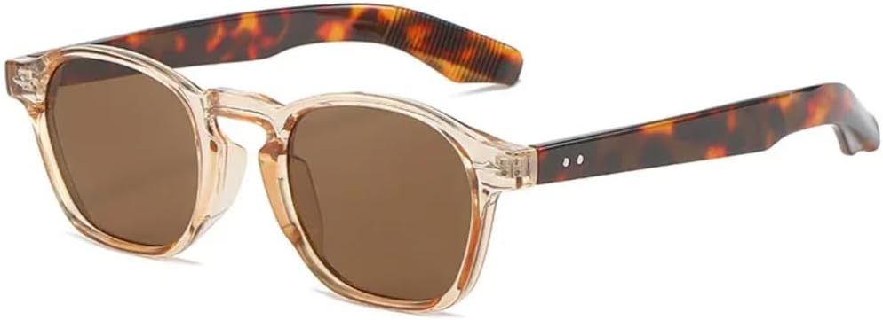 

Модные маленькие солнцезащитные очки для женщин в стиле ретро, ​​круглые, с прозрачными линзами, защита от УФ-излучения UV400, мужские солнцезащитные очки с заклепками, роскошные солнцезащитные очки SZVVBKK, Brown