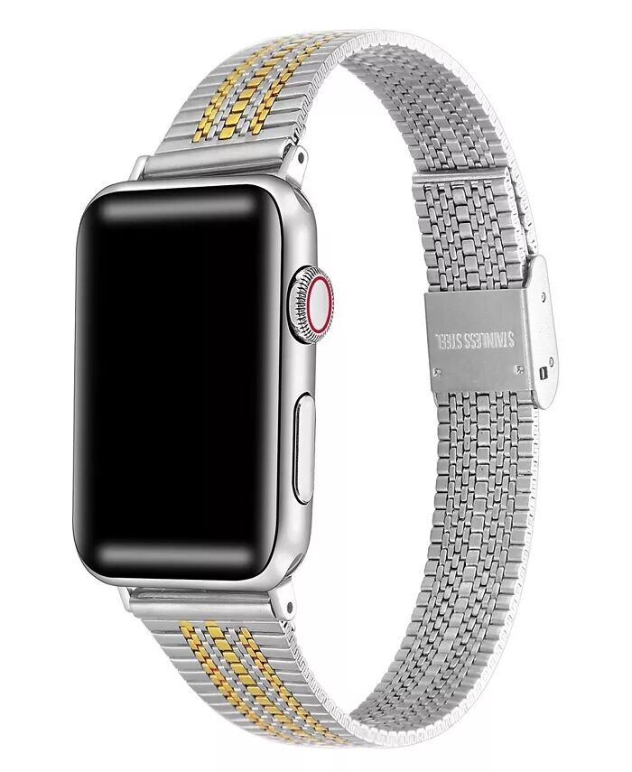 

Двухцветный ремешок унисекс Eliza из нержавеющей стали для Apple Watch, размер — 42 мм, 44 мм, 45 мм, 49 мм Posh Tech, коричневый
