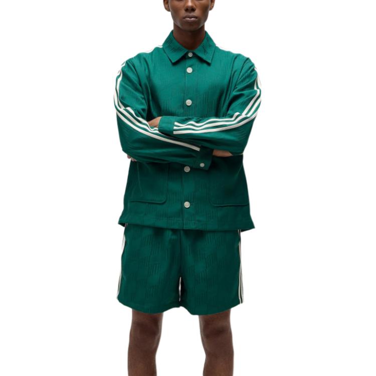 Kith X Adidas Football Jacquard Overshirt Adidas Originals, зеленый — фото 4