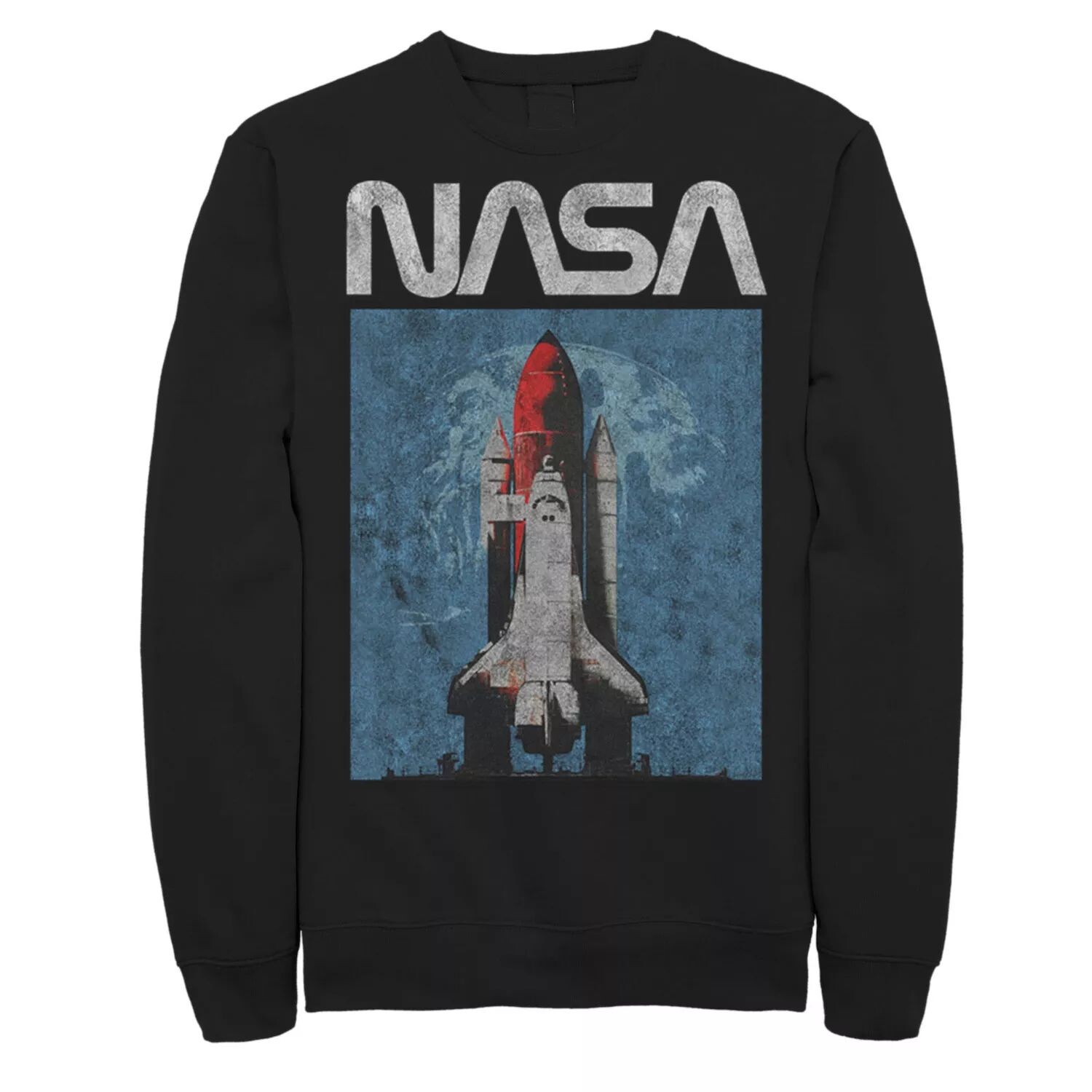 

Мужской свитшот в стиле плаката с логотипом NASA Shuttle Rocket Ship Licensed Character