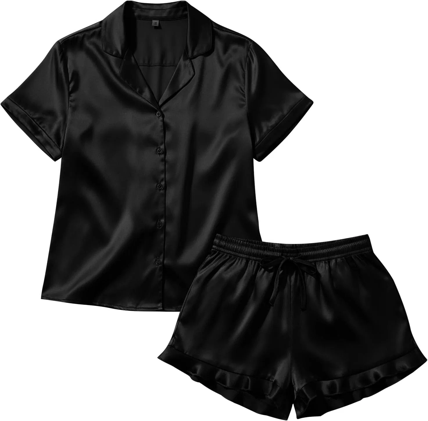 Пижама, атласная, Black-2