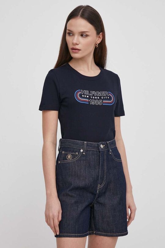 

Хлопковая футболка Tommy Hilfiger, темно-синий