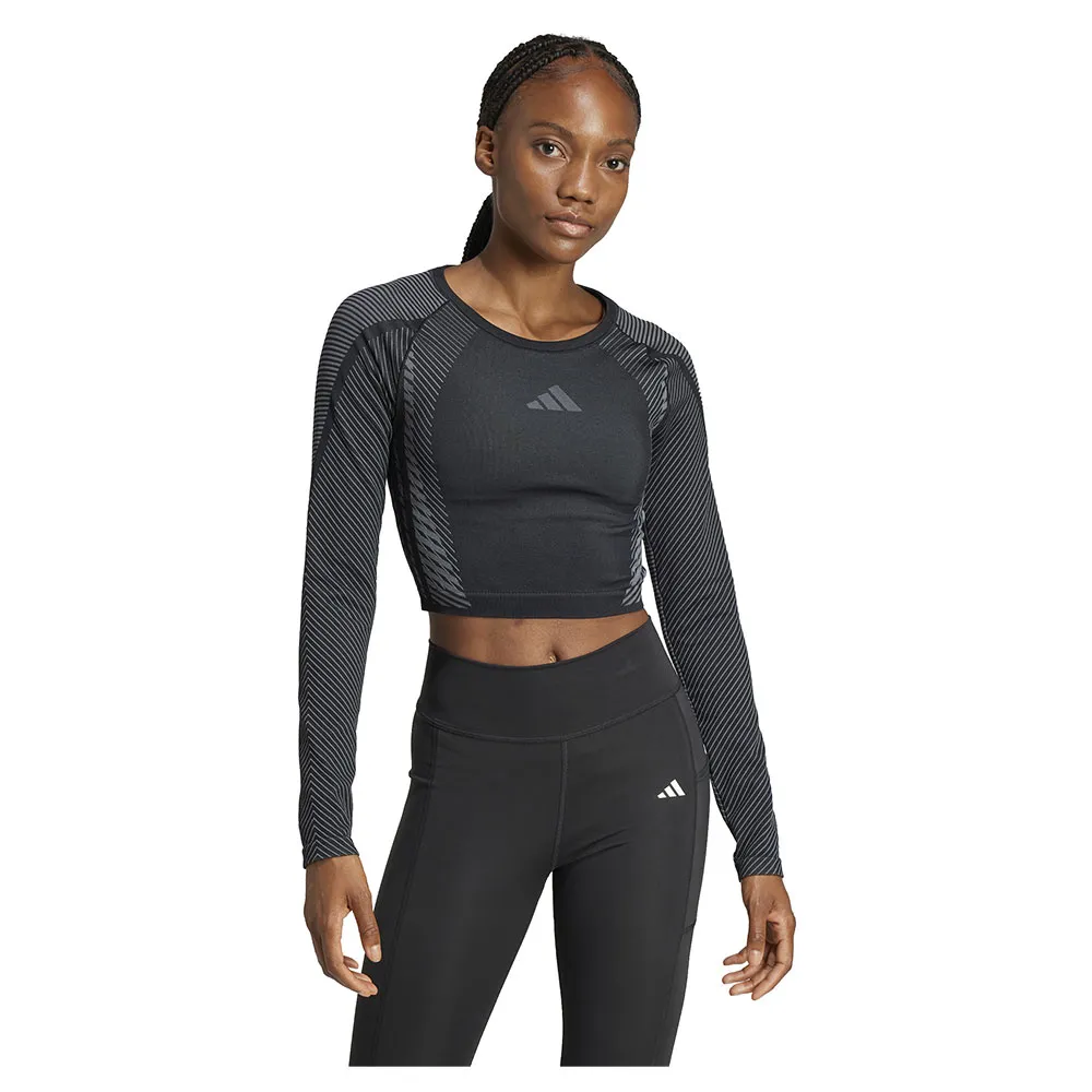 

Лонгслив adidas Seamless Knitted, серый