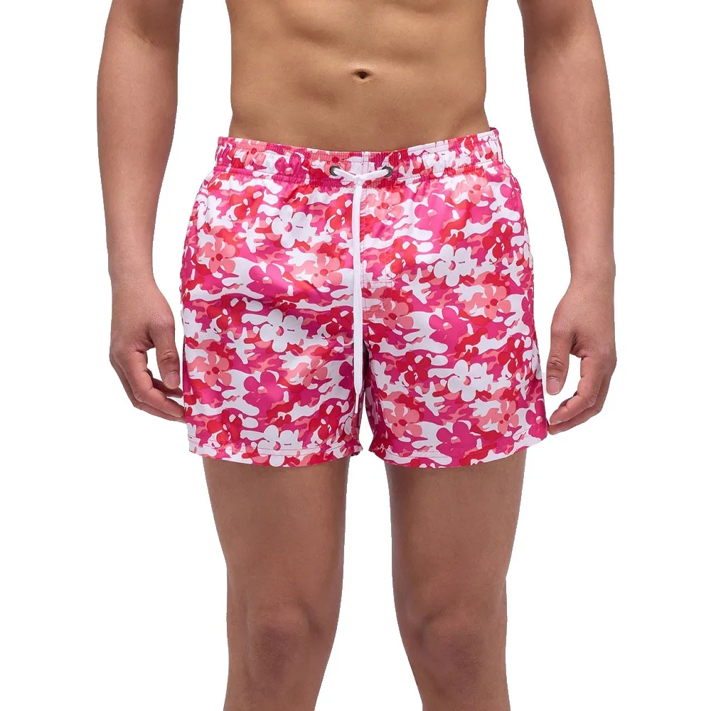 

Шорты для плавания Sundek Elastic waist and camoflower print, розовый