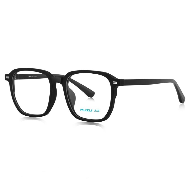 

MUZU Квадратные очки для мужчин черные, Bright Black-C10