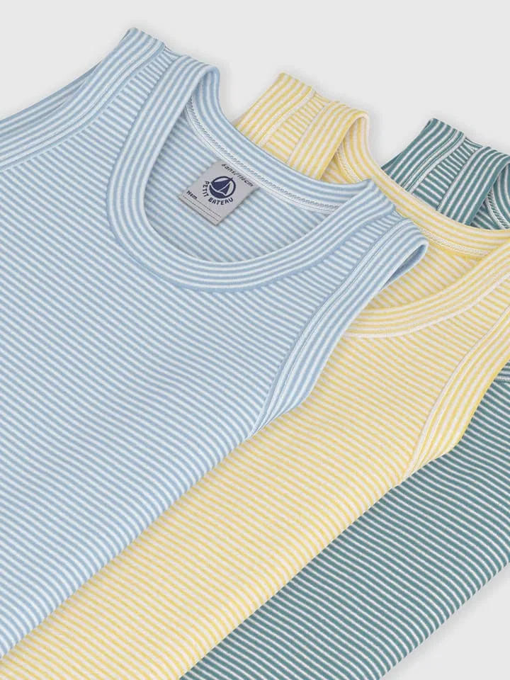 Комплект маек из 3 штук, хлопок, Petit Bateau, разноцветный — фото 3