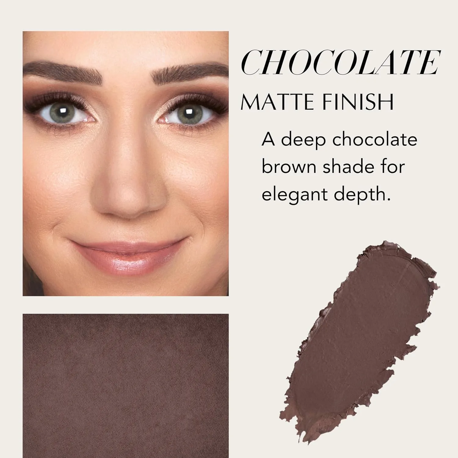 Стойкие тени-карандаш для век Xtreme Lashes GlideShadow, шоколадный цвет, матовое покрытие, легкая кремово-пудровая текстура, не осыпаются, подходят для наращенных ресниц, встроенная точилка. 1.42 г (1 шт.), Chocolate — фото 2