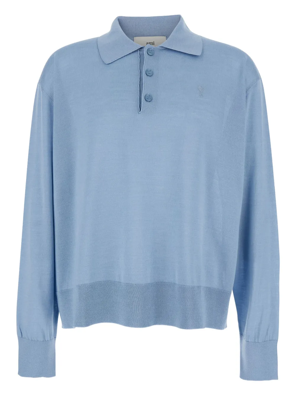 

Рубашка поло с вышитым логотипом Ami Paris, синий