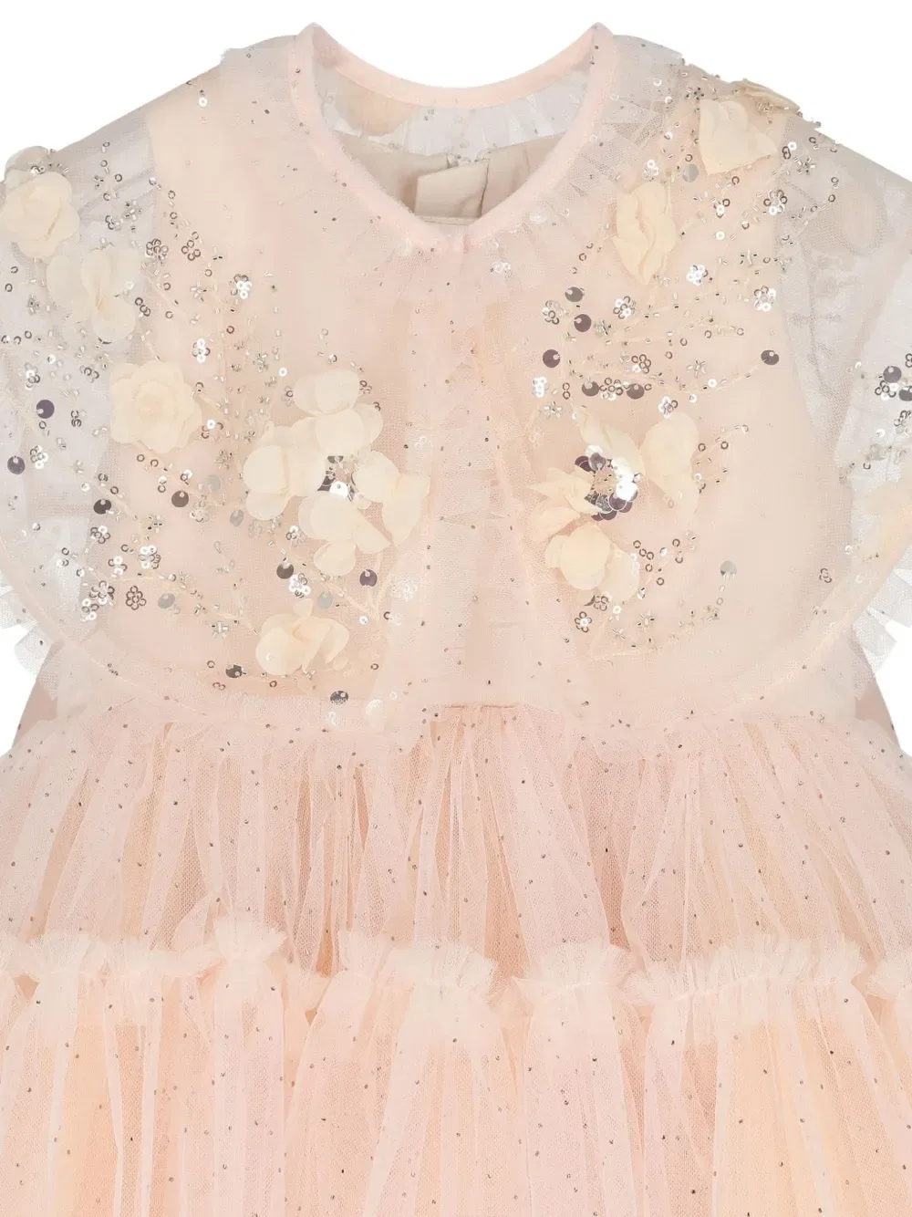 Платье, украшенное цветочным узором Escada Kids, розовый — фото 3