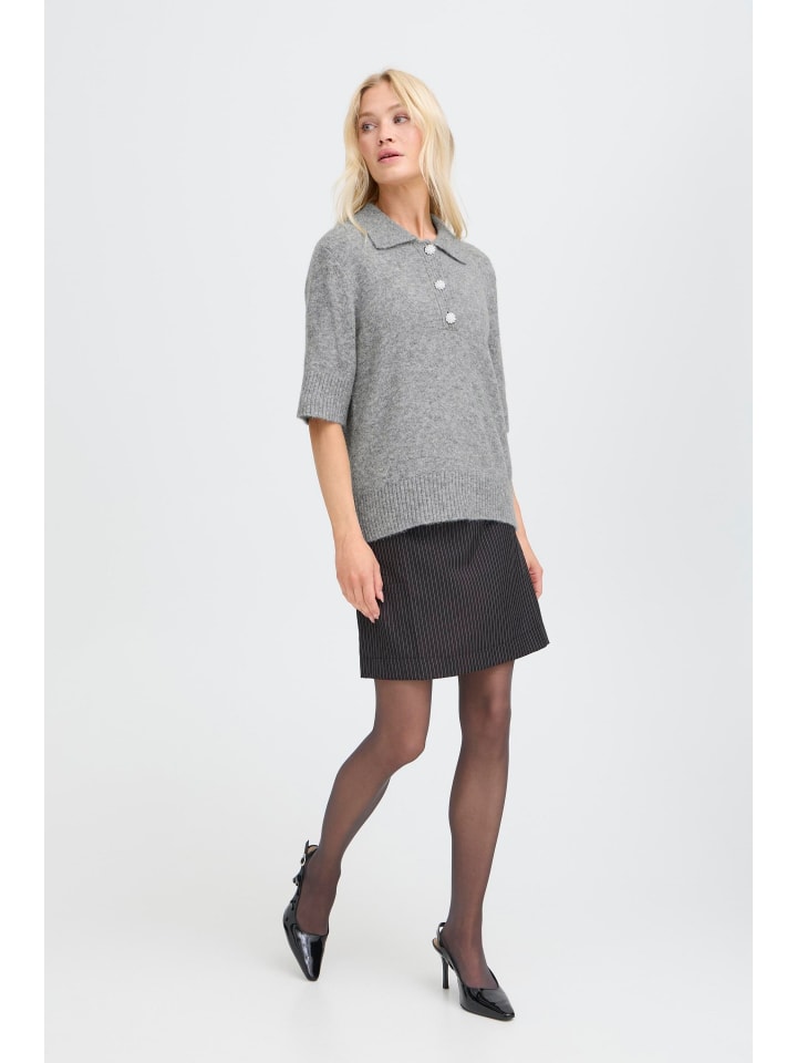 

B. young Вязаный свитер BMMMINNA в сером меланжевом цвете