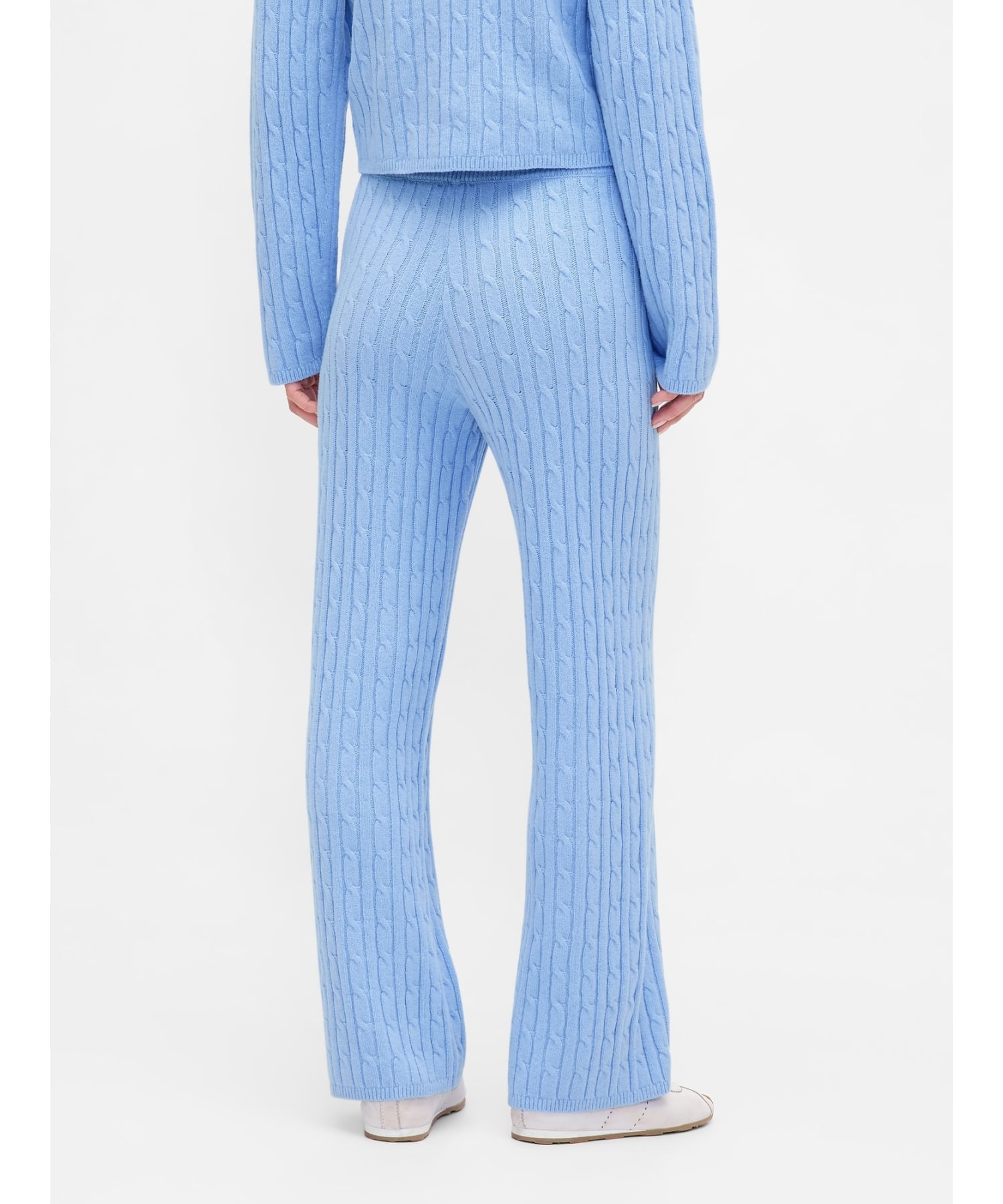 (W)CashSoft Кашемировые трикотажные брюки с кабельным плетением GAP, WIND_BLUE — фото 4
