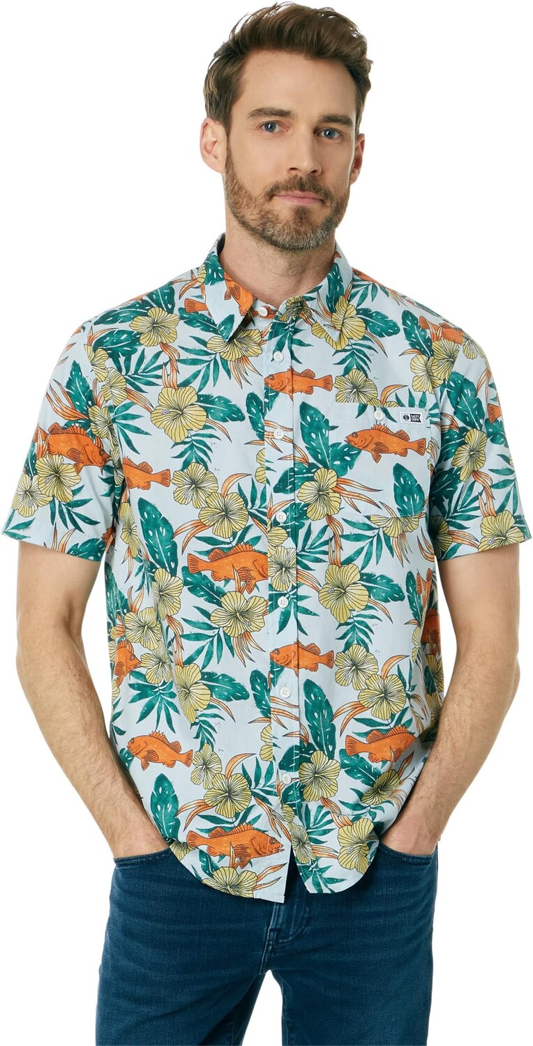 

Рубашка Salty Crew Rock Piles Short Sleeve Woven, цвет Light Blue