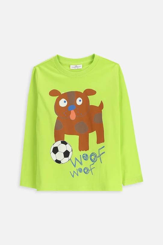 

Детская хлопковая кофта с длинным рукавом Coccodrillo, зеленый