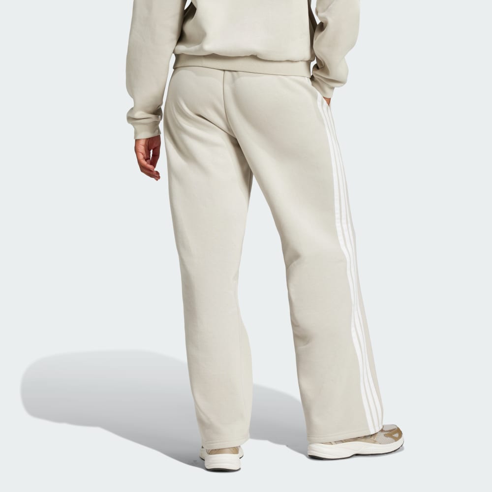 Спортивные брюки Adidas Essentials 3-Stripes Open-Hem Fleece, бежевый/белый — фото 3