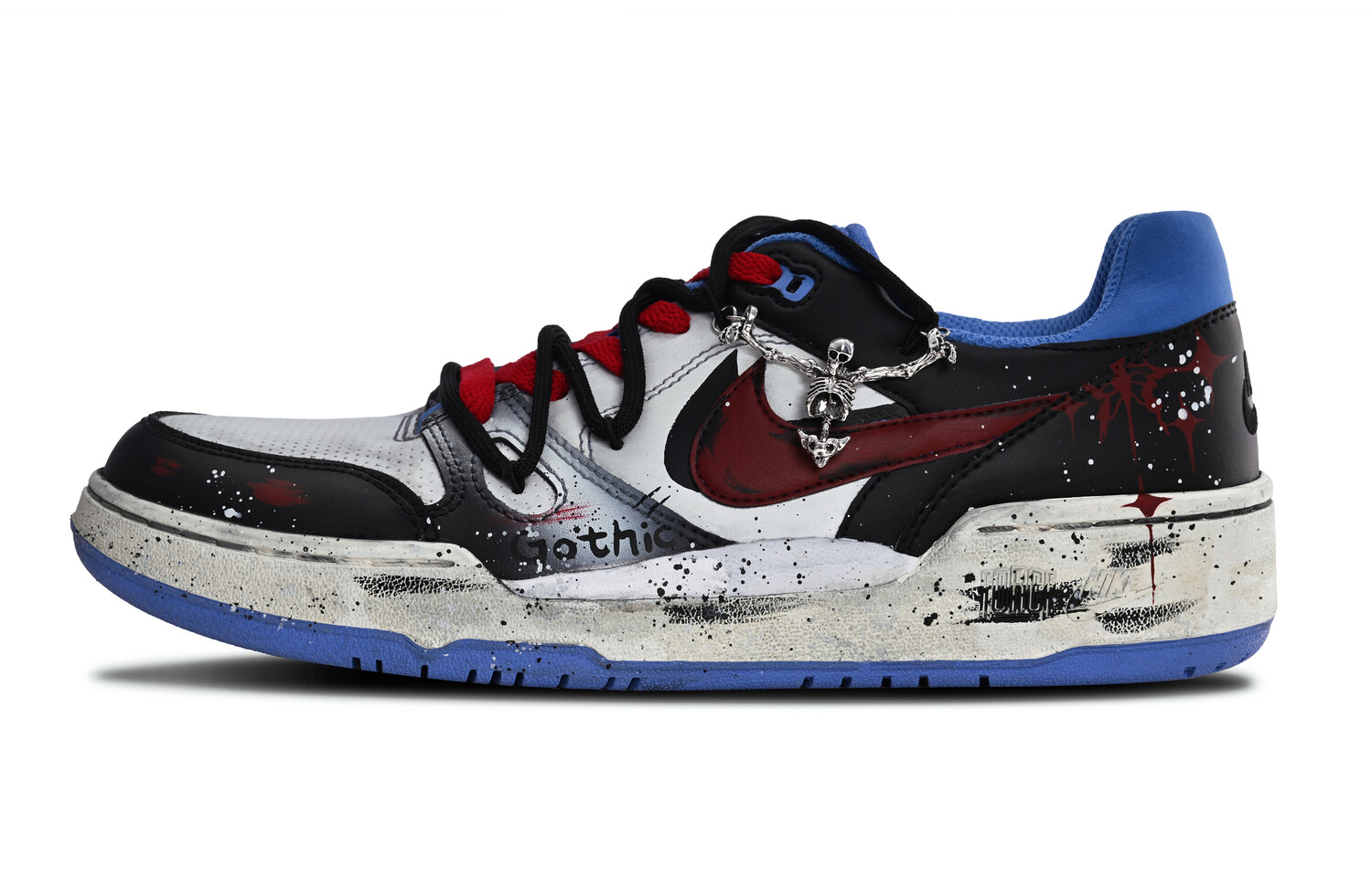 

Кроссовки Nike Full Force Skateboarding Shoes Men Low-top Black/Red, черный