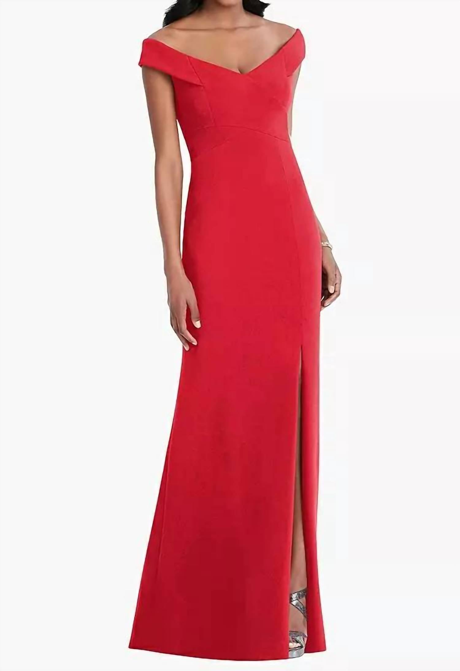 

After Six Платье подружки невесты в парижском красном Dessy